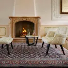 Modernt soffbord i Gres och bokträ tillverkat i Italien - Titanic Viadurini