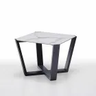 Modernt soffbord i Gres och bokträ tillverkat i Italien - Titanic Viadurini