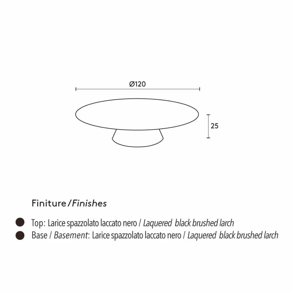 Modern soffbord, svartlackerad lärk Giglio Viadurini