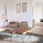Homemotion Modernt soffbord i trä och målat stål - Severo Viadurini