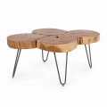 Homemotion Modernt soffbord i trä och målat stål - Severo