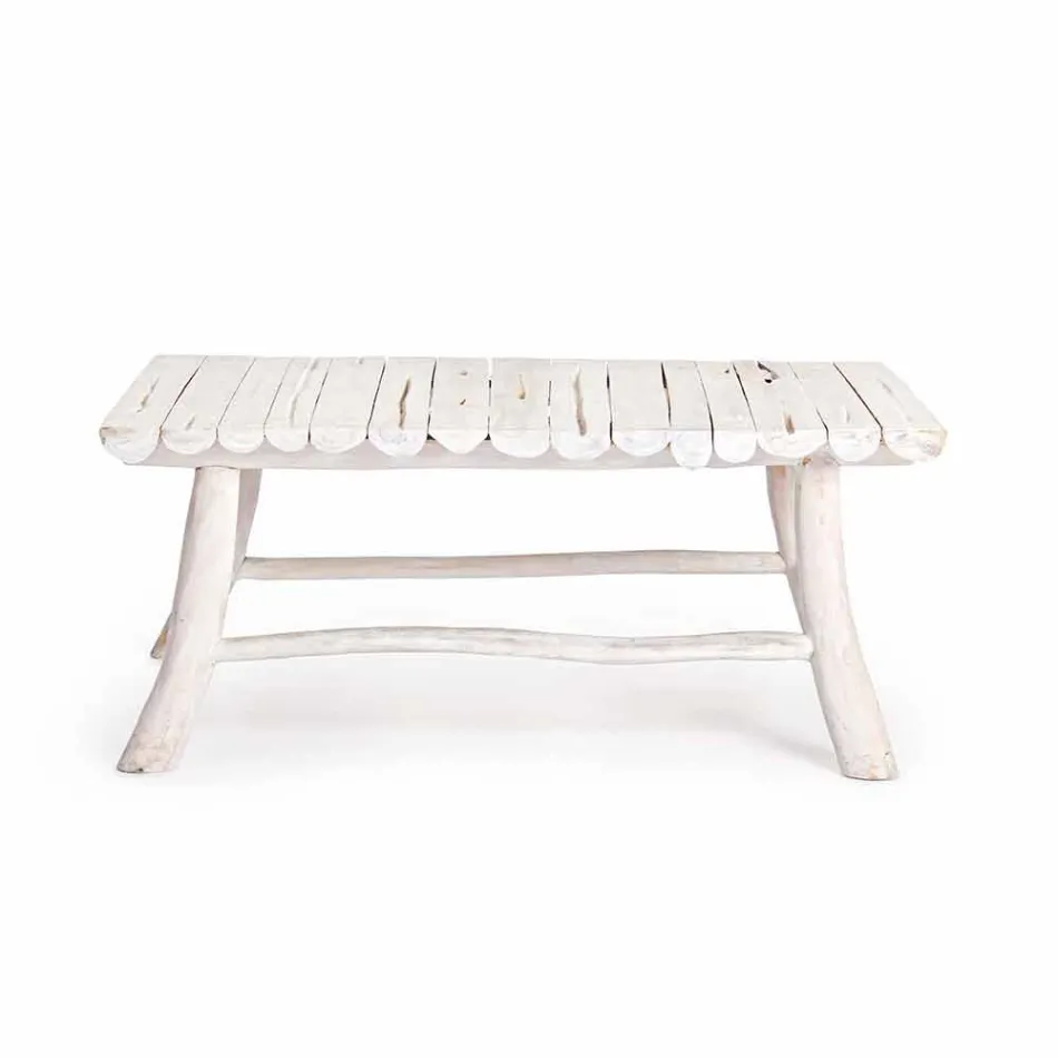 Homemotion Modernt soffbord i blekta teakgrenar - Bambo Viadurini