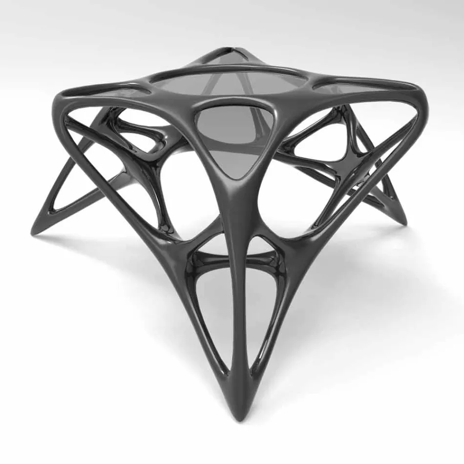 Modernt glas soffbord och Adamantx® Lunar Table # 2 Viadurini