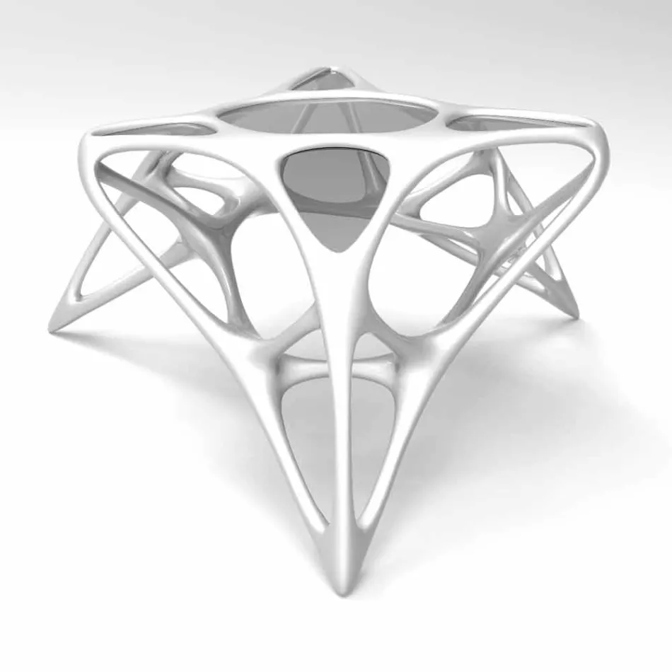 Modernt glas soffbord och Adamantx® Lunar Table # 2 Viadurini