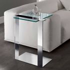 Modern metall och rökt eller klart glas soffbord gjord i Italien - Teilor Viadurini