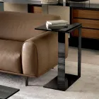 Modern metall och rökt eller klart glas soffbord gjord i Italien - Teilor Viadurini