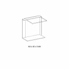 Modern metall och rökt eller klart glas soffbord gjord i Italien - Teilor Viadurini