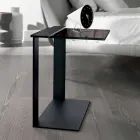 Modern metall och rökt eller klart glas soffbord gjord i Italien - Teilor Viadurini