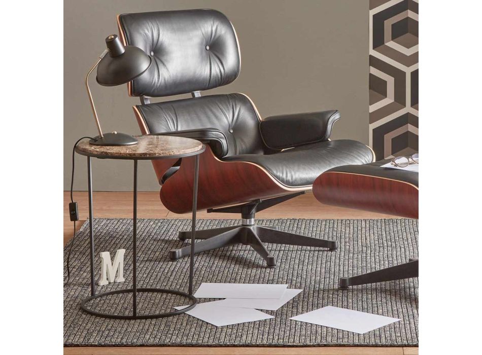 Modernt runt soffbord i högkvalitativ metall och marmor - Raphael Viadurini