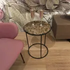 Modernt runt soffbord i högkvalitativ metall och marmor - Raphael Viadurini