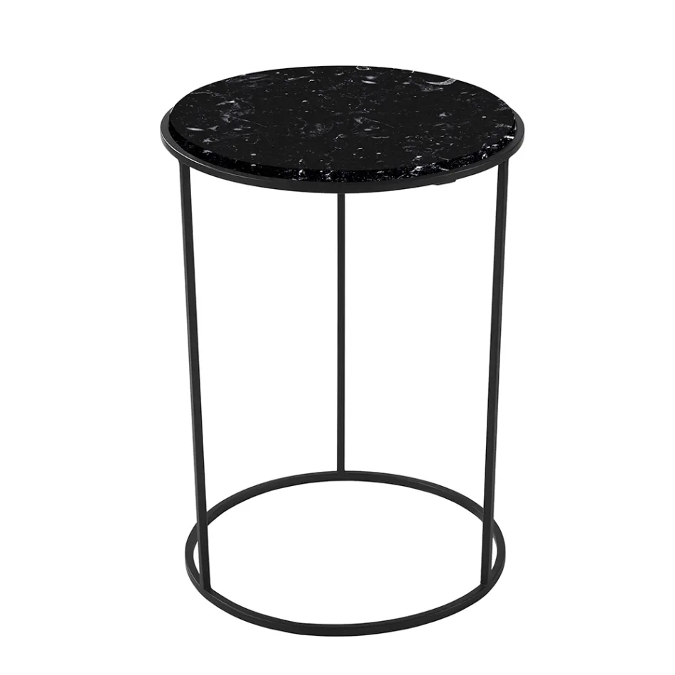 Modernt runt soffbord i högkvalitativ metall och marmor - Raphael Viadurini
