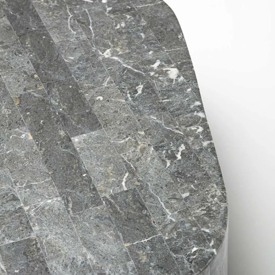 Modernt soffbord format i fossil sten - Bowie Viadurini