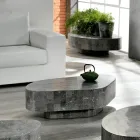 Modernt soffbord format i fossil sten - Bowie Viadurini