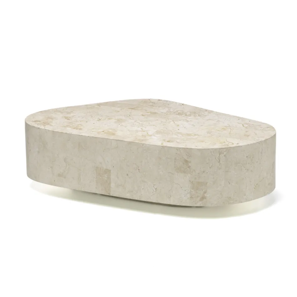 Modernt soffbord format i fossil sten - Bowie Viadurini