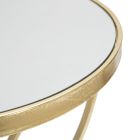 Guldjärns soffbord med rund spegelplatta - Umari Viadurini