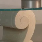 Ovalt soffbord i sten och kristall design Aracne-S Viadurini