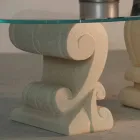 Ovalt soffbord i sten och kristall design Aracne-S Viadurini