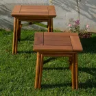 Soffbord utomhus i naturligt eller svart trä, 2 storlekar - Suzana Viadurini