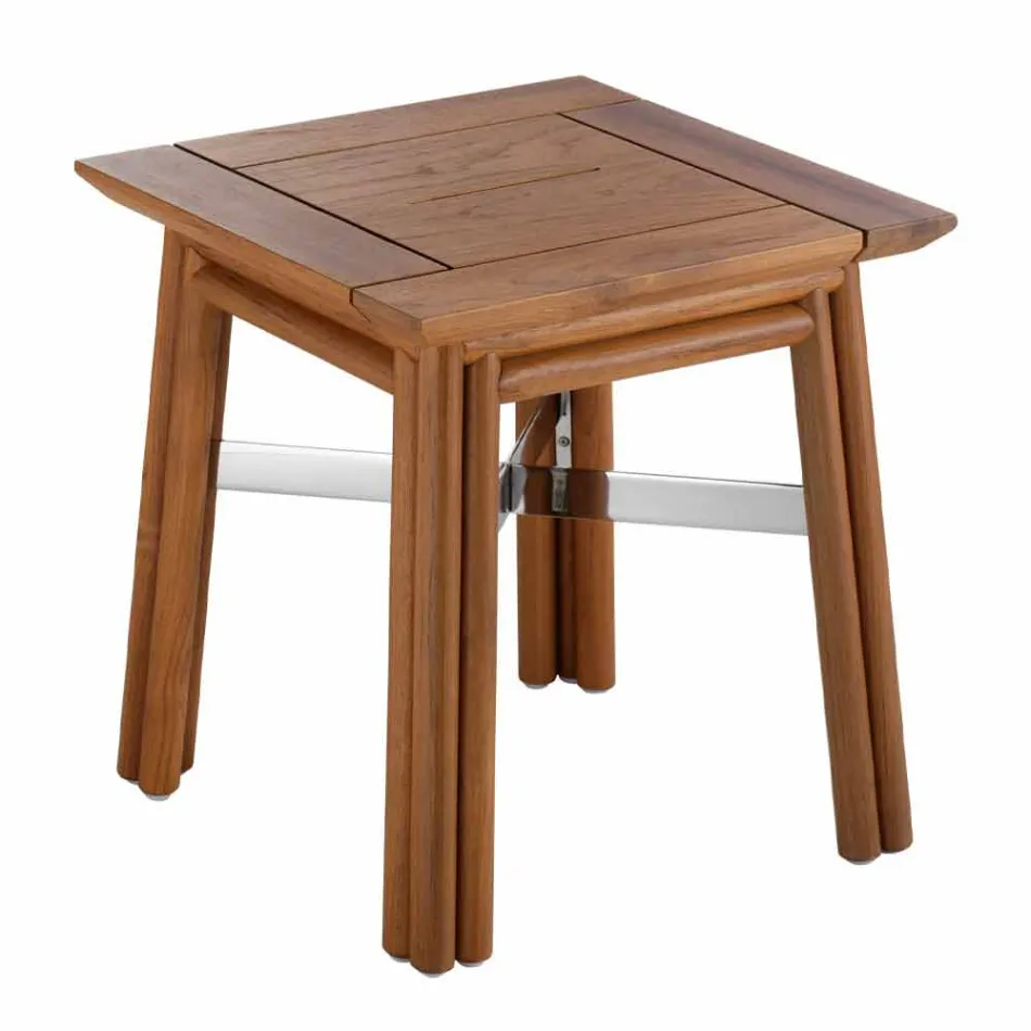 Soffbord utomhus i naturligt eller svart trä, 2 storlekar - Suzana Viadurini