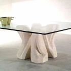Fyrkantig petra och kristall soffbord, modern Kos design Viadurini