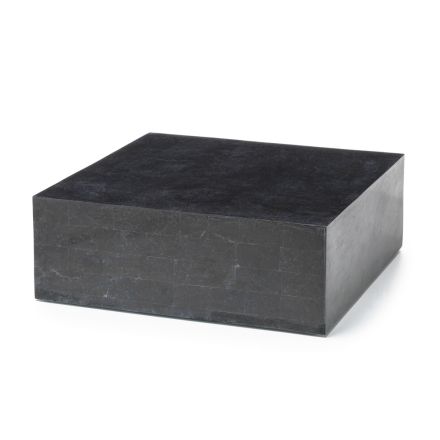 Fyrkantigt soffbord i svart fossil sten - Florida Viadurini