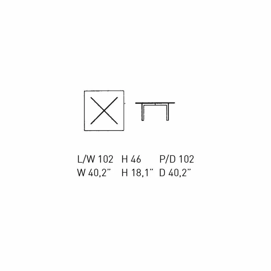 Fyrkantigt härdat glas soffbord tillverkat i Italien - Madrid Viadurini