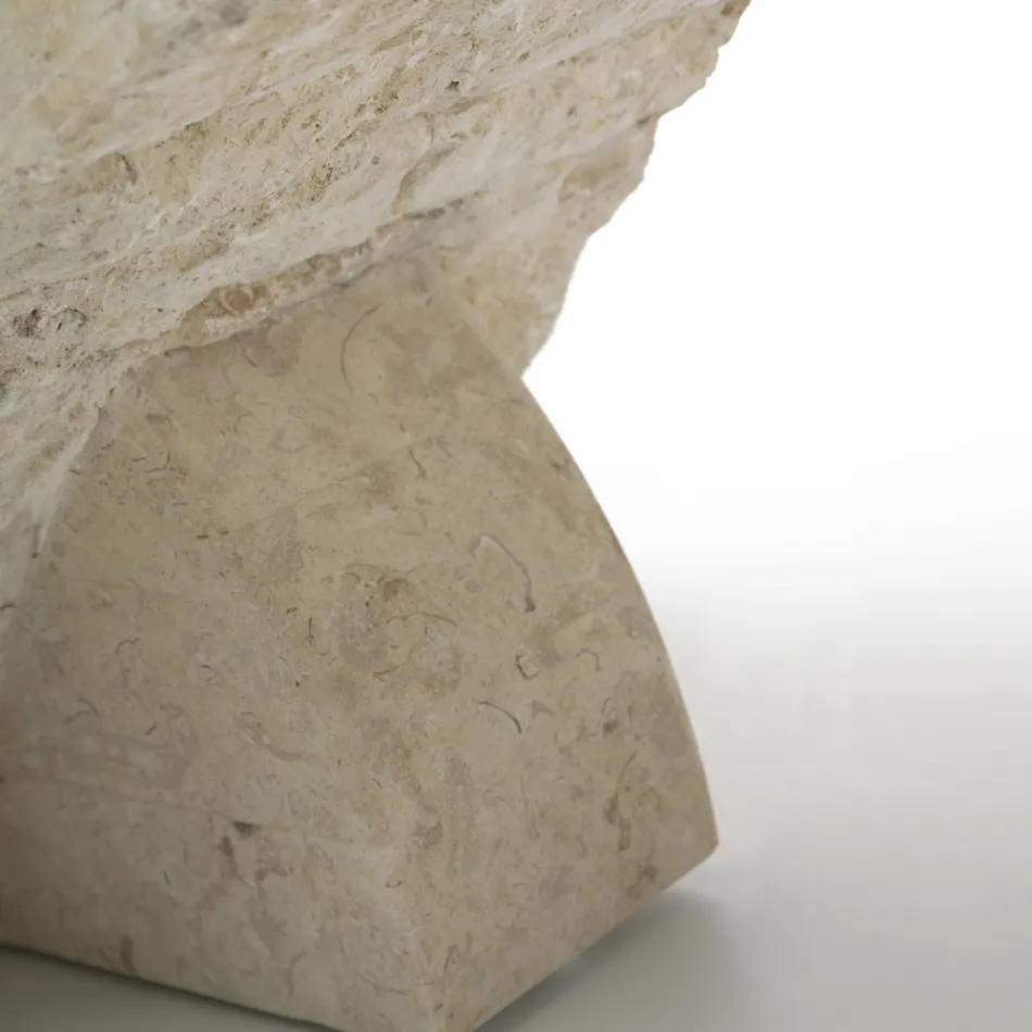 Rektangulärt soffbord med White Fossil Stone Base - Gardenia Viadurini