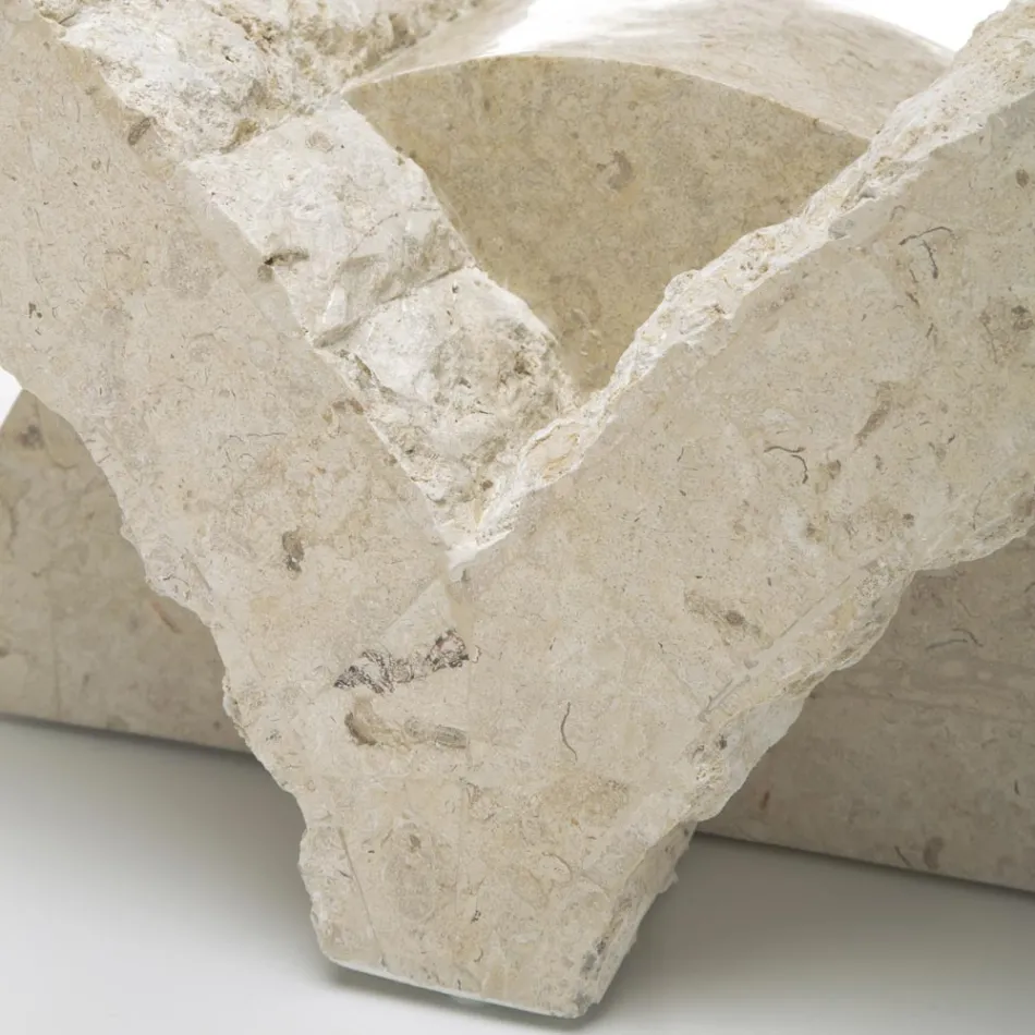 Rektangulärt soffbord med White Fossil Stone Base - Gardenia Viadurini