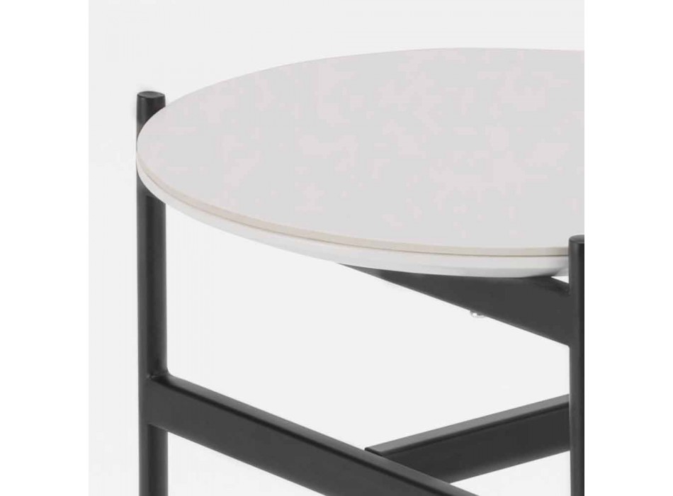 Modern design keramik- och metallrunda soffbord - Gaduci Viadurini