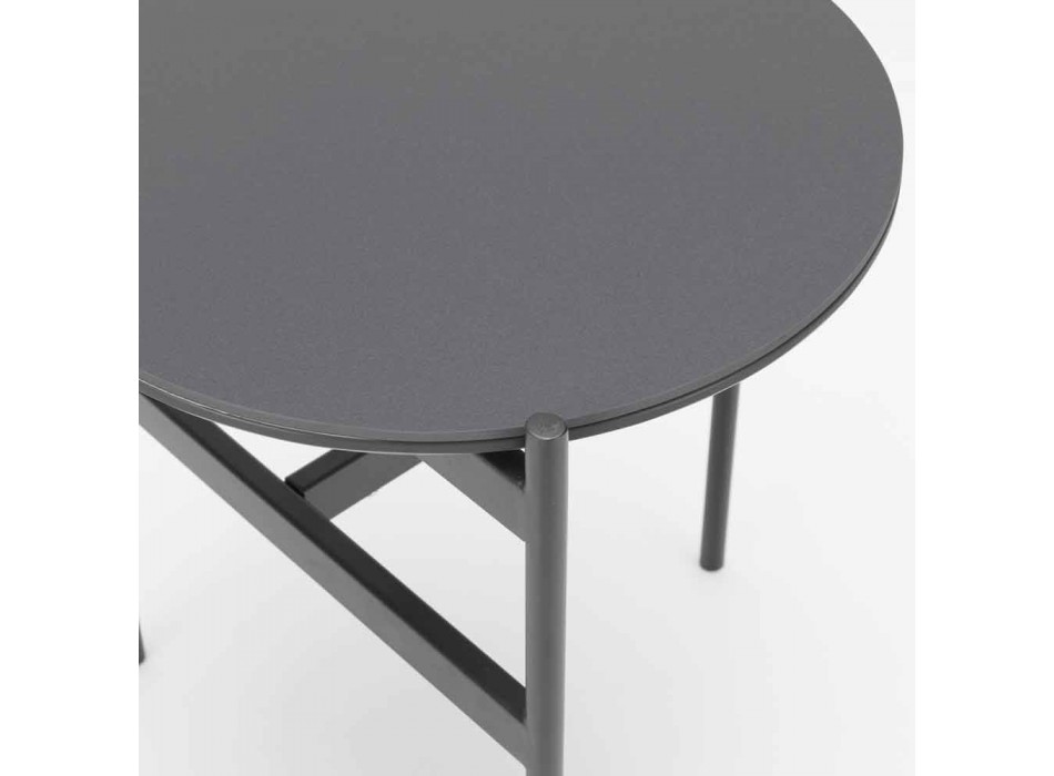 Modern design keramik- och metallrunda soffbord - Gaduci Viadurini