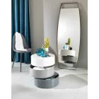 Runt soffbord med svängbara hyllor och behållare i MDF - Pitty Viadurini