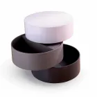 Runt soffbord med svängbara hyllor och behållare i MDF - Pitty Viadurini