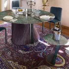 Runt design soffbord i stengods och ask tillverkat i Italien - Bering Viadurini