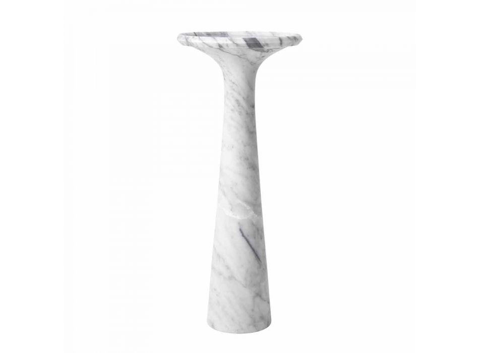 Runt design soffbord i vit Carrara marmor - Udine Viadurini