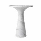 Runt design soffbord i vit Carrara marmor - Udine Viadurini