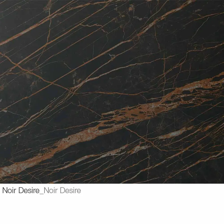 Runt soffbord i keramik och metall tillverkat i Italien - Livigno Viadurini