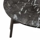 Runt soffbord i marmor och bokträ Tillverkat i Italien - Daniela Viadurini