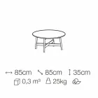 Runt soffbord i marmor och bokträ Tillverkat i Italien - Daniela Viadurini