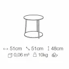 Runt soffbord i Mdf med metallkonstruktion tillverkad i Italien - Aloe Viadurini