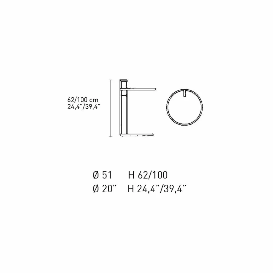 Runt soffbord i härdat glas och stål tillverkat i Italien - Lennon Viadurini