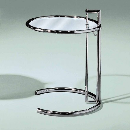 Runt soffbord i härdat glas och stål tillverkat i Italien - Lennon Viadurini