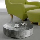 Modernt runt soffbord i fossil sten - Vermont Viadurini