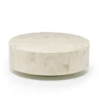 Modernt runt soffbord i fossil sten - Vermont Viadurini