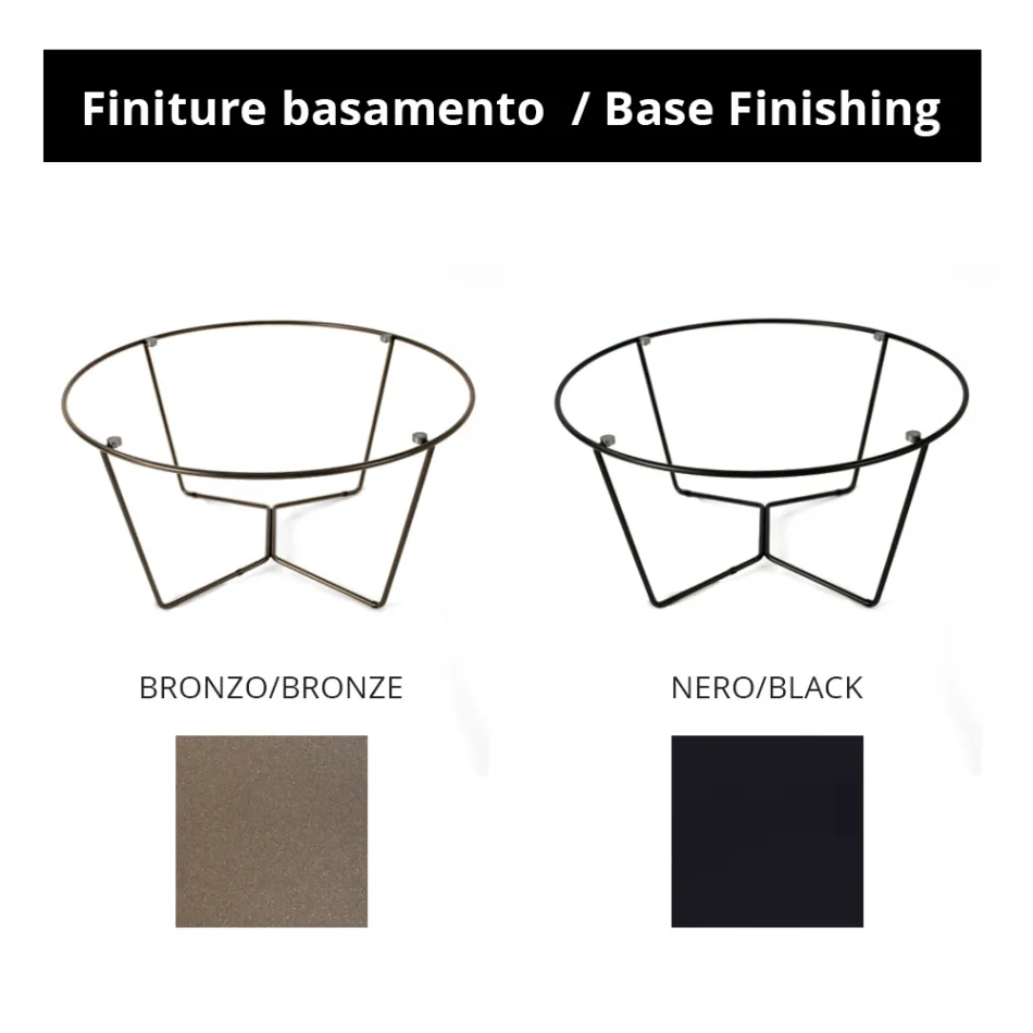 Runt soffbord tillverkat i stengods och stål tillverkat i Italien - Paini Viadurini