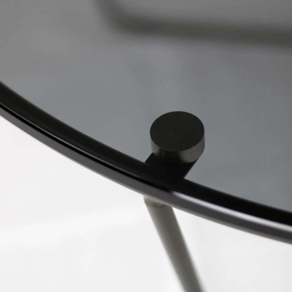 Runt soffbord tillverkat i glas och stål tillverkat i Italien - Paini Viadurini