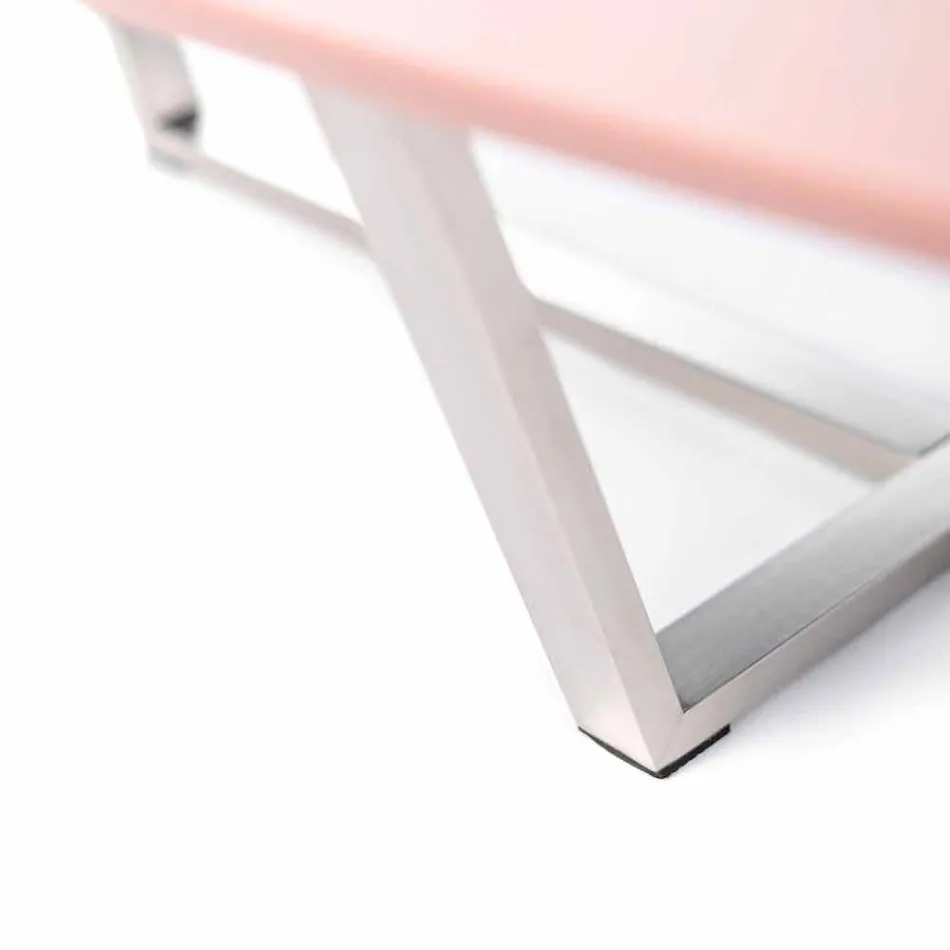 Modern formad loungebord i Mdf och Chrome Metal - Pimpa Viadurini