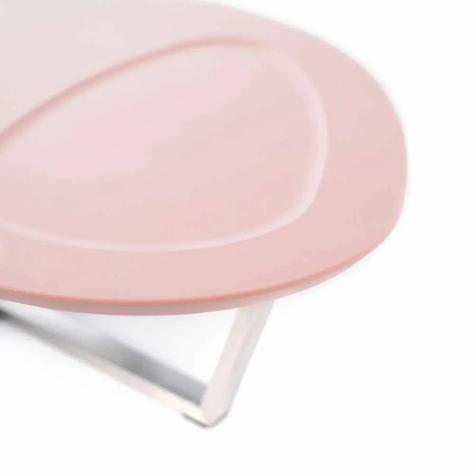 Modern formad loungebord i Mdf och Chrome Metal - Pimpa Viadurini