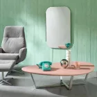 Modern formad loungebord i Mdf och Chrome Metal - Pimpa Viadurini