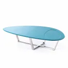 Modern formad loungebord i Mdf och Chrome Metal - Pimpa Viadurini