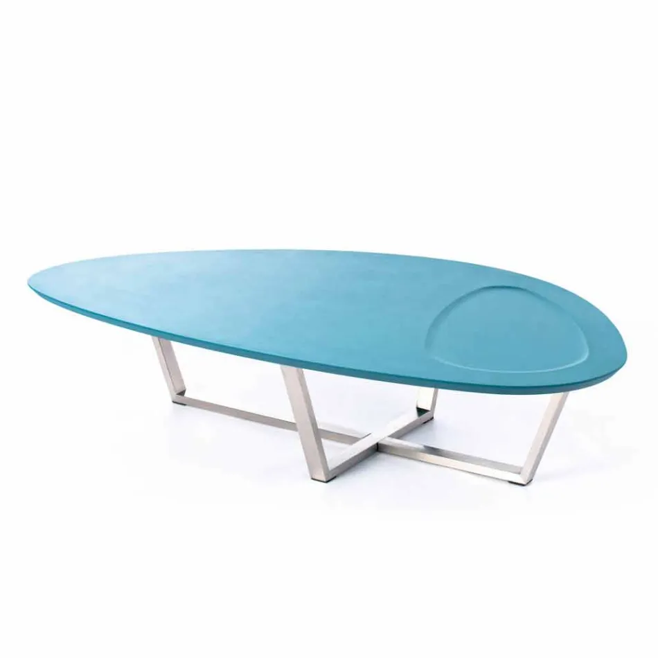 Modern formad loungebord i Mdf och Chrome Metal - Pimpa Viadurini